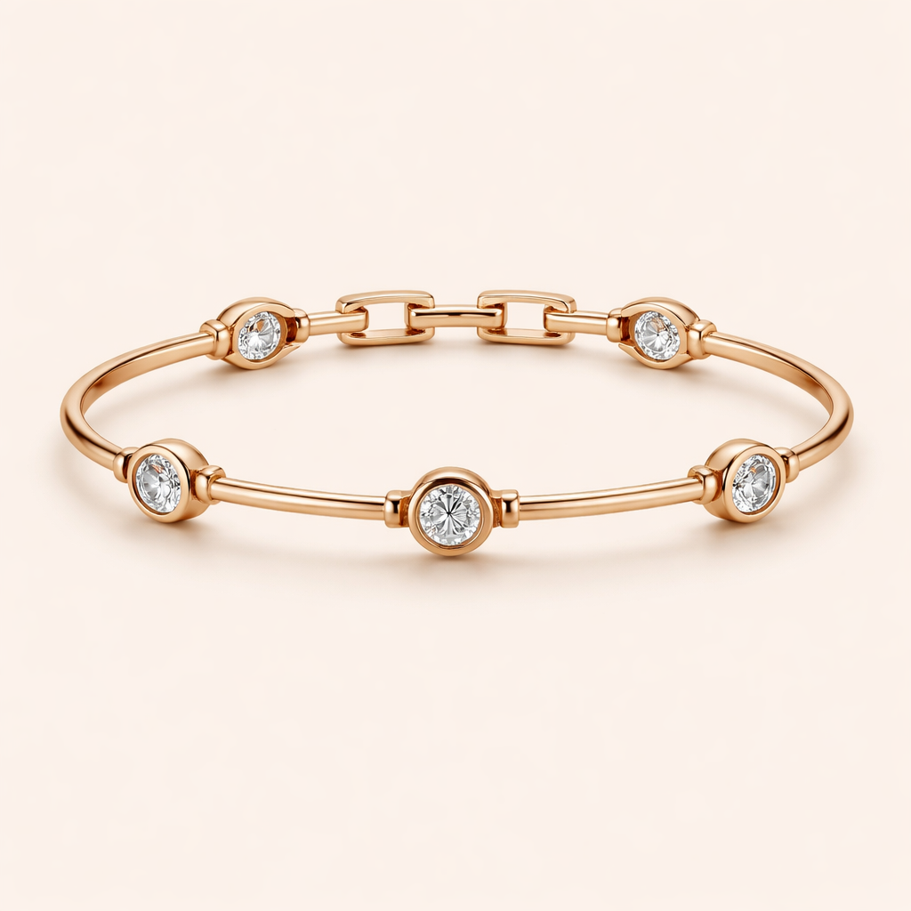 Verfijnde gouden armband met zirkonia details