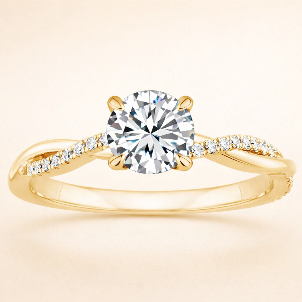 Elegante gouden gedraaide ring