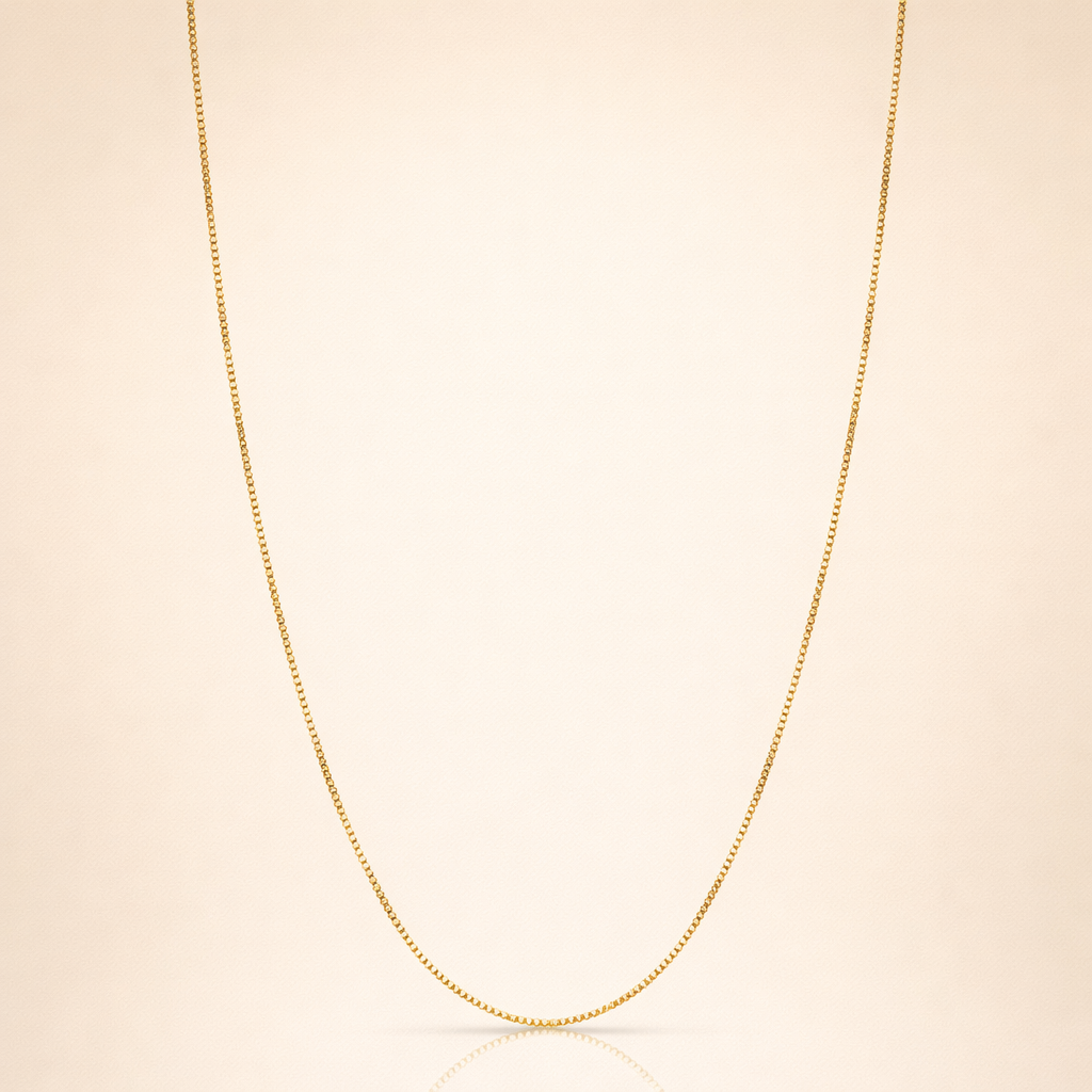 Eenvoudige gouden boxketting met verfijnde afwerking