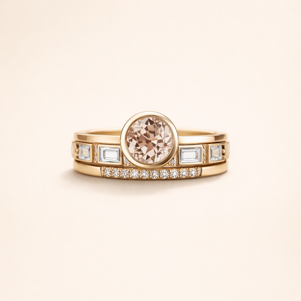 Elegante gouden ring met sprankelend kristal