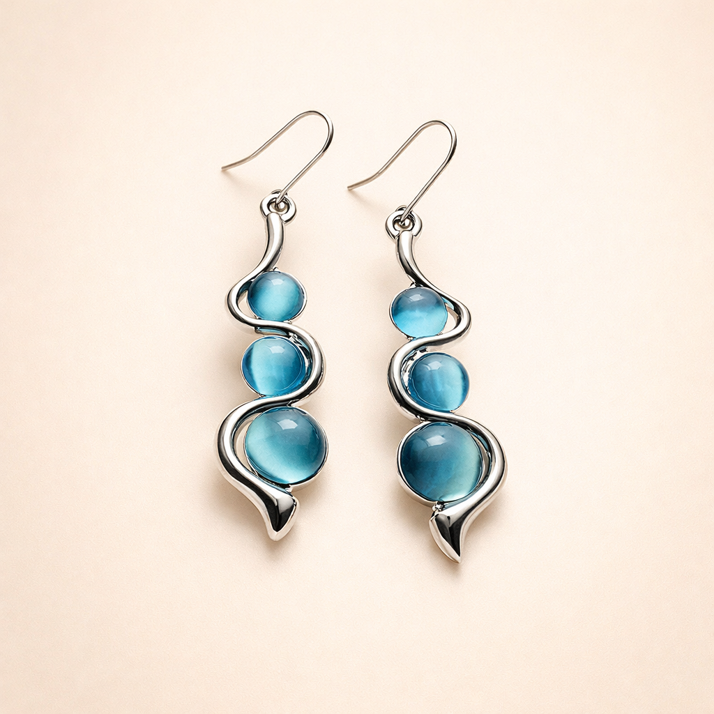 Elegante blauwe zirkonia oorbellen