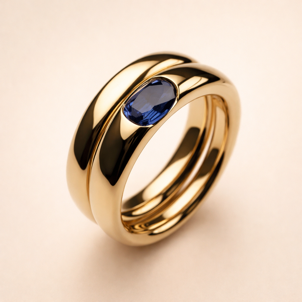 Elegante gouden ring met sprankelende zirkonia