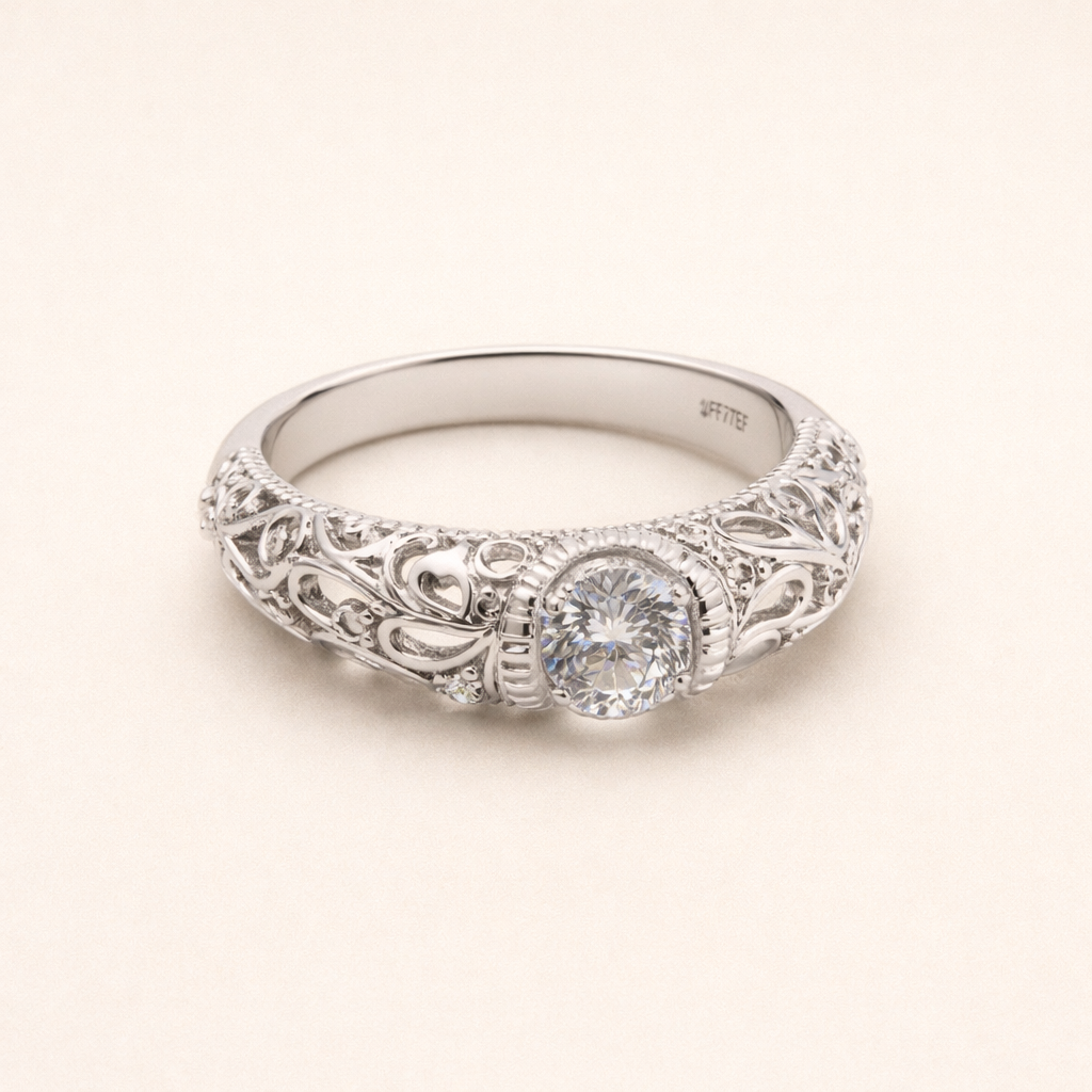 Elegante ring van sterling zilver met verfijnde afwerking