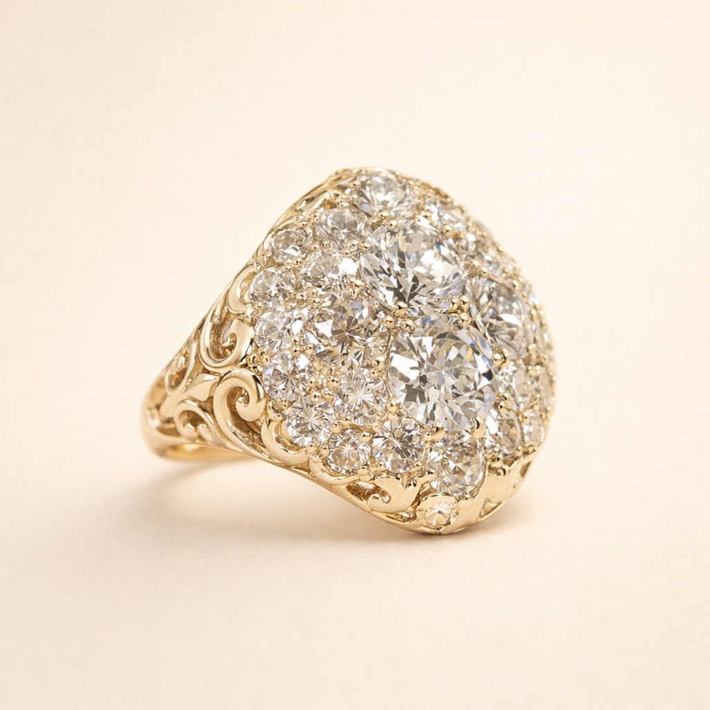 Elegante gouden ring met ronde diamant