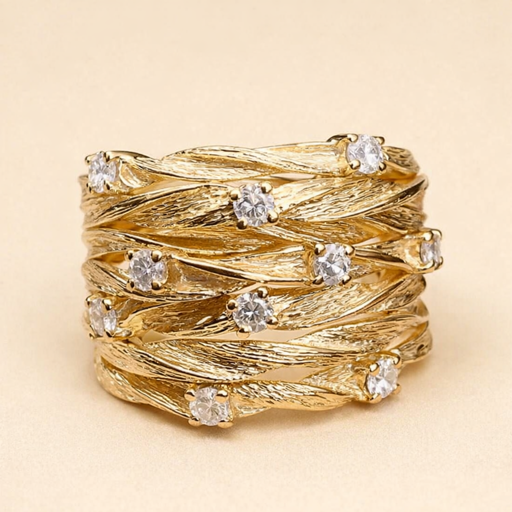 Elegante gouden ring met verfijnde details