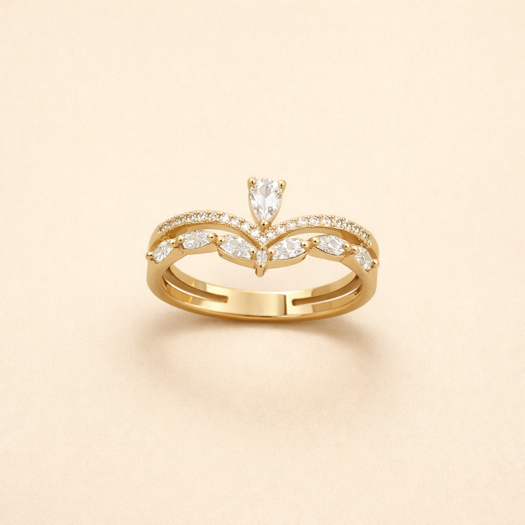 Verfijnde zirkonia ring met een subtiele glans