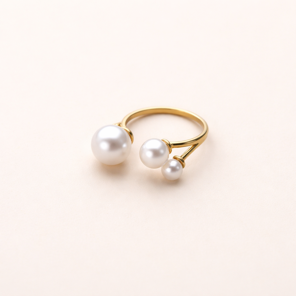 Elegante zoetwaterparel ring met verfijnde verstelbaarheid