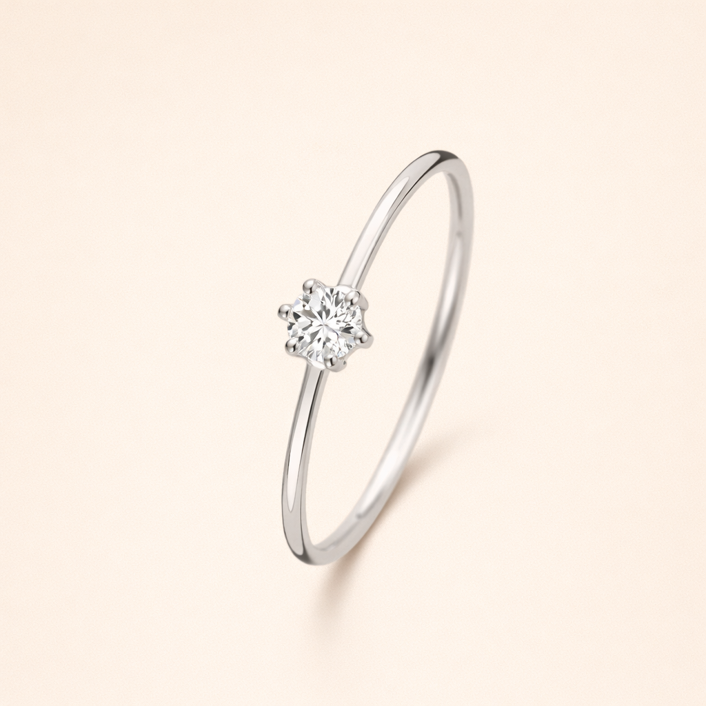 Elegante ring van wit goud met verfijnde details