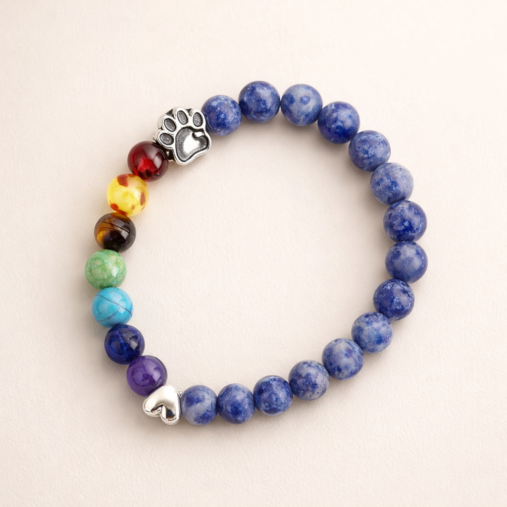 Rainbow Bridge Herinneringsarmband – 7 Chakra Kralen Geschenk voor Huisdierverlies