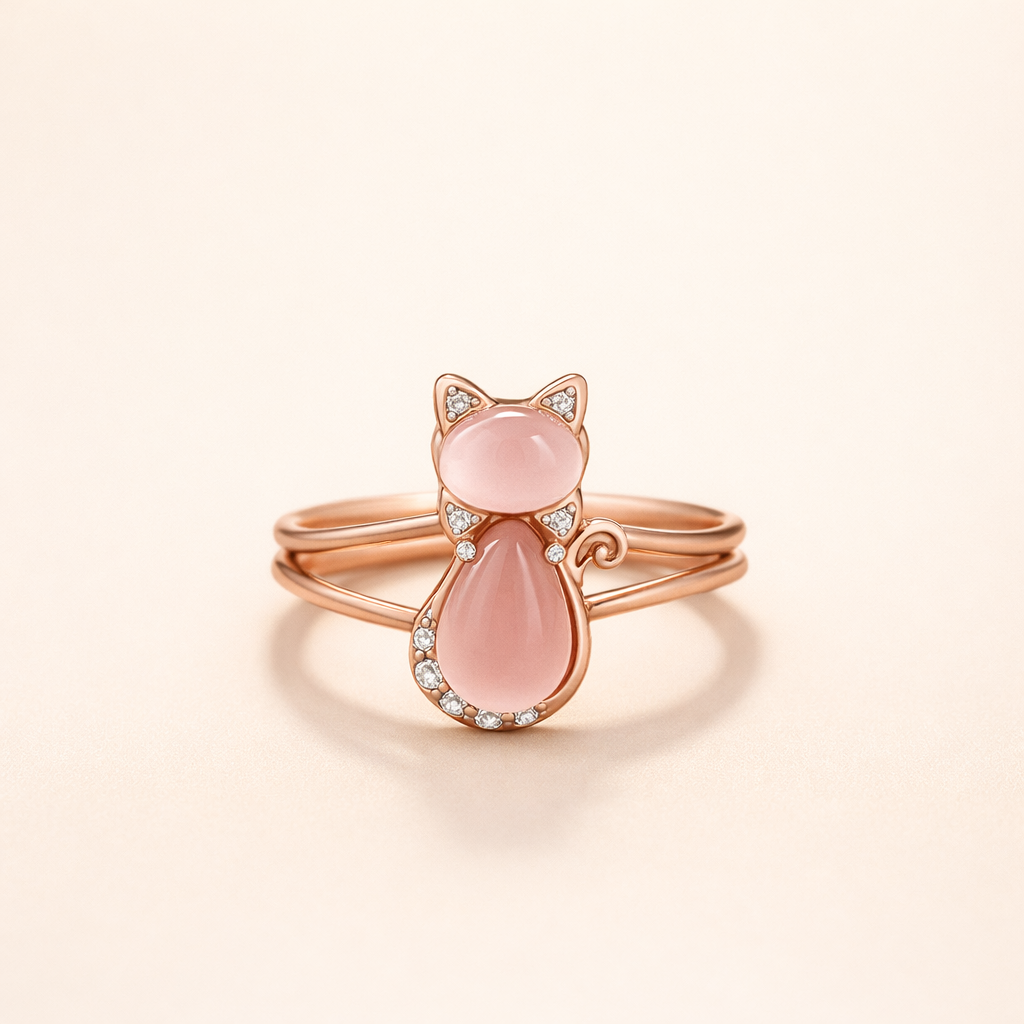 Kat Ring in Roze Goud