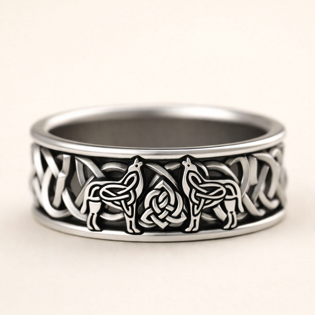 Viking Wolf Ring Statement Piece