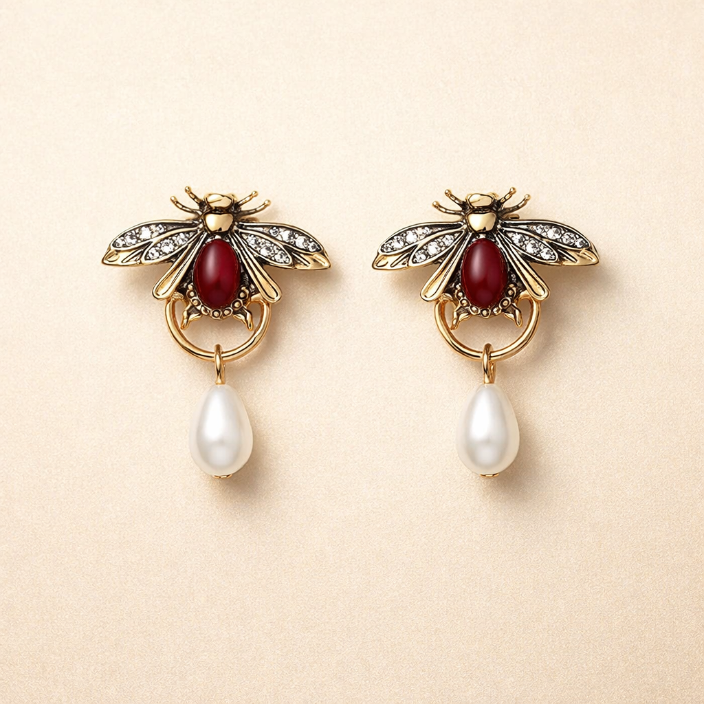 Vintage Bijen Dangle Oorbellen