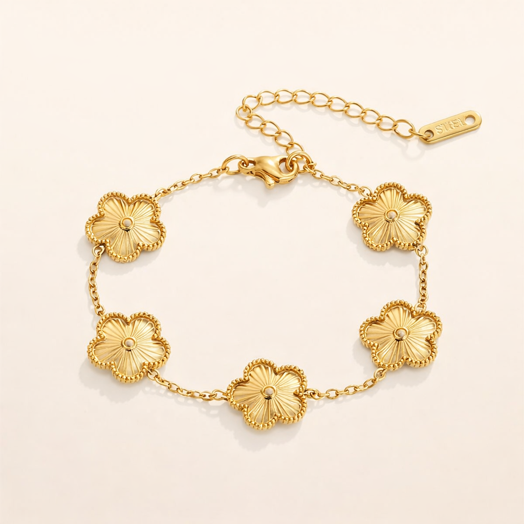 Gouden Klaver Armband