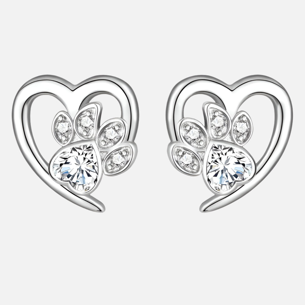 Poot en Hart Oorbellen met Zirconia