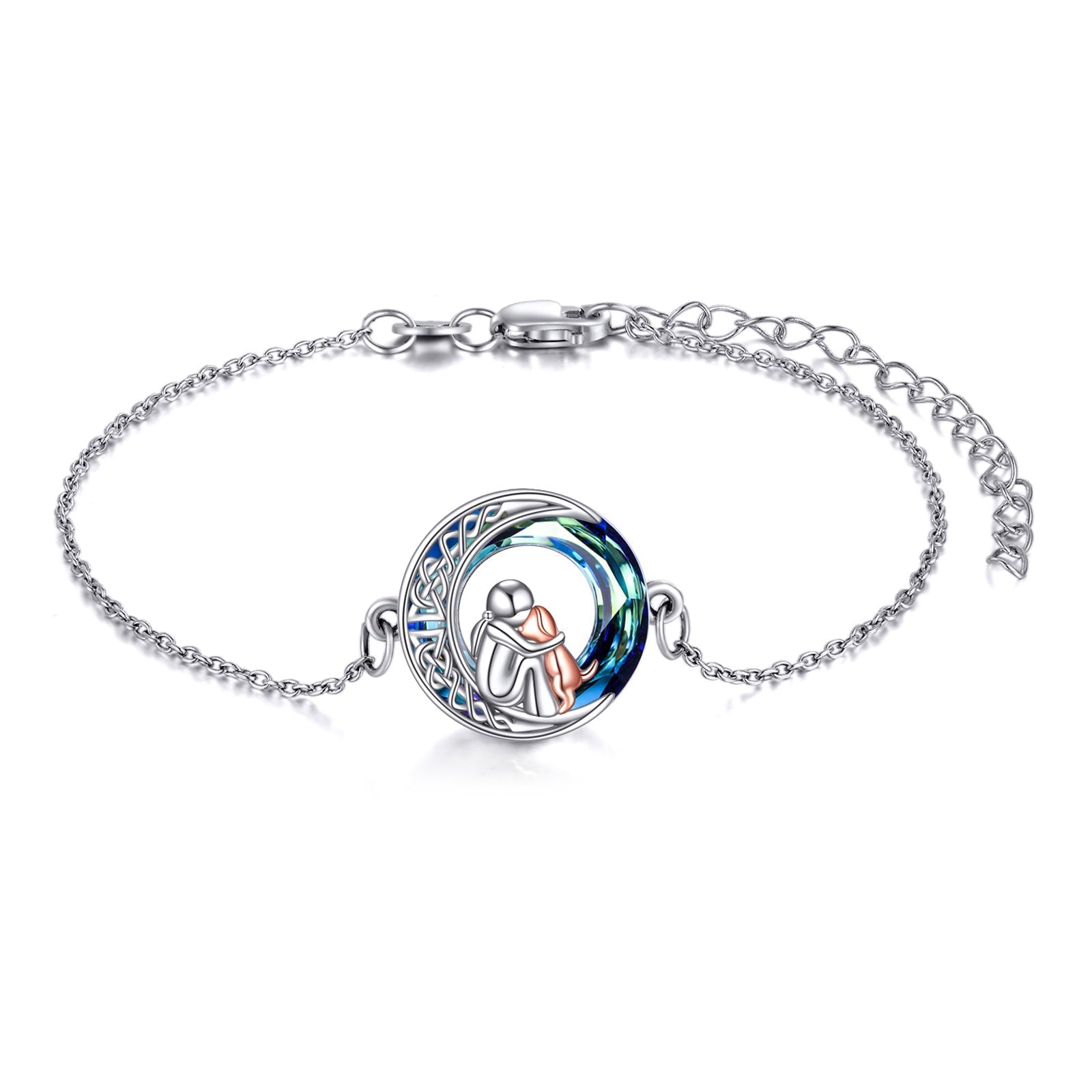Verstelbare Honden Charms Bracelet van Sterling Zilver