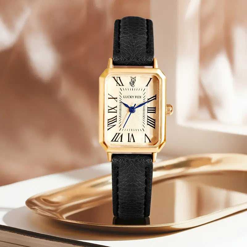 Elegante gouden horloge met een verfijnd steentje