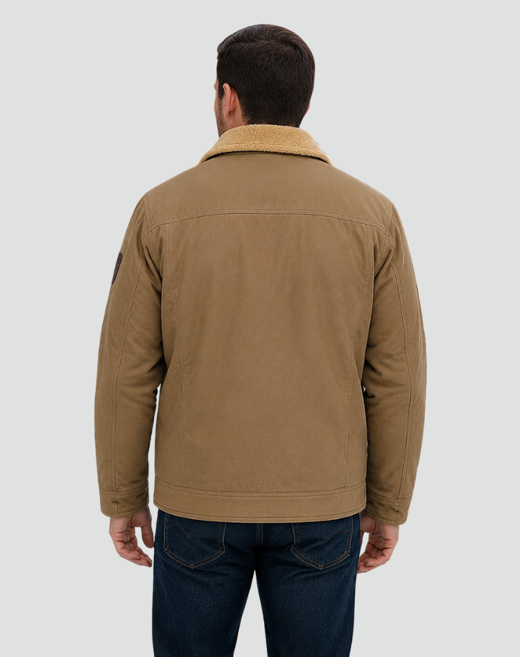 Sherpa Fleece Jas Heren Gevoerd Drukknopen Borstzakken