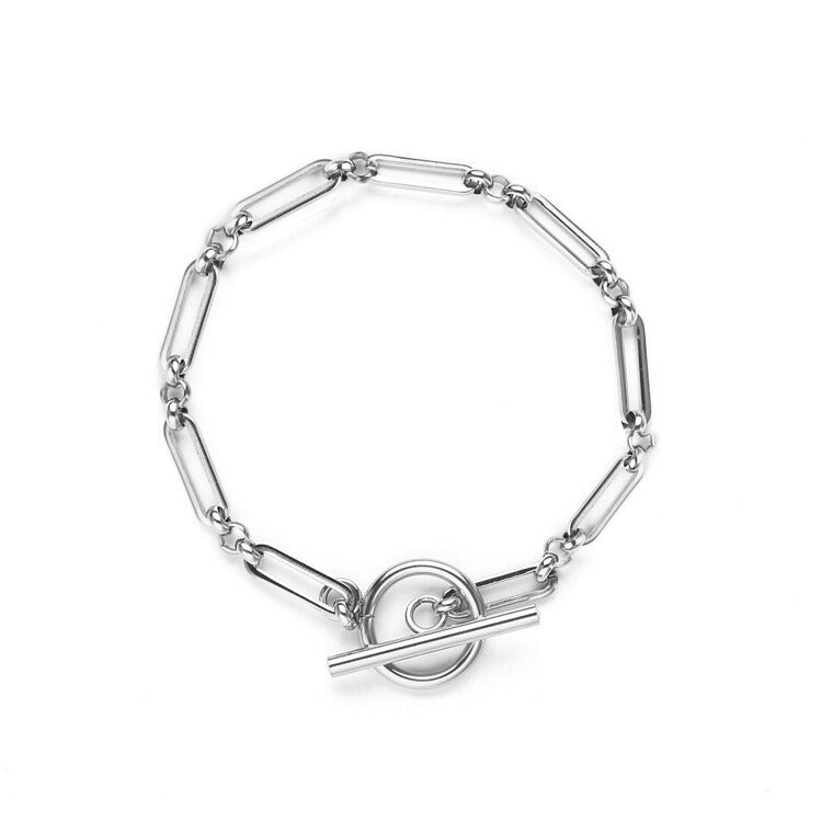 Elegante T-Bar armband in wit goud