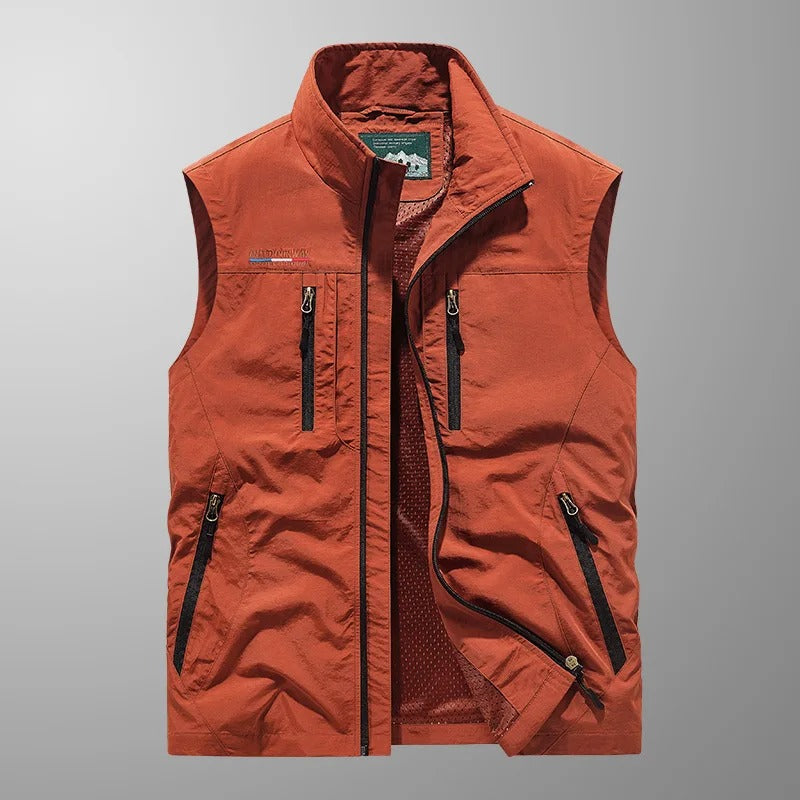 Bodywarmer Heren Rits Opstaande Kraag Outdoor Vest