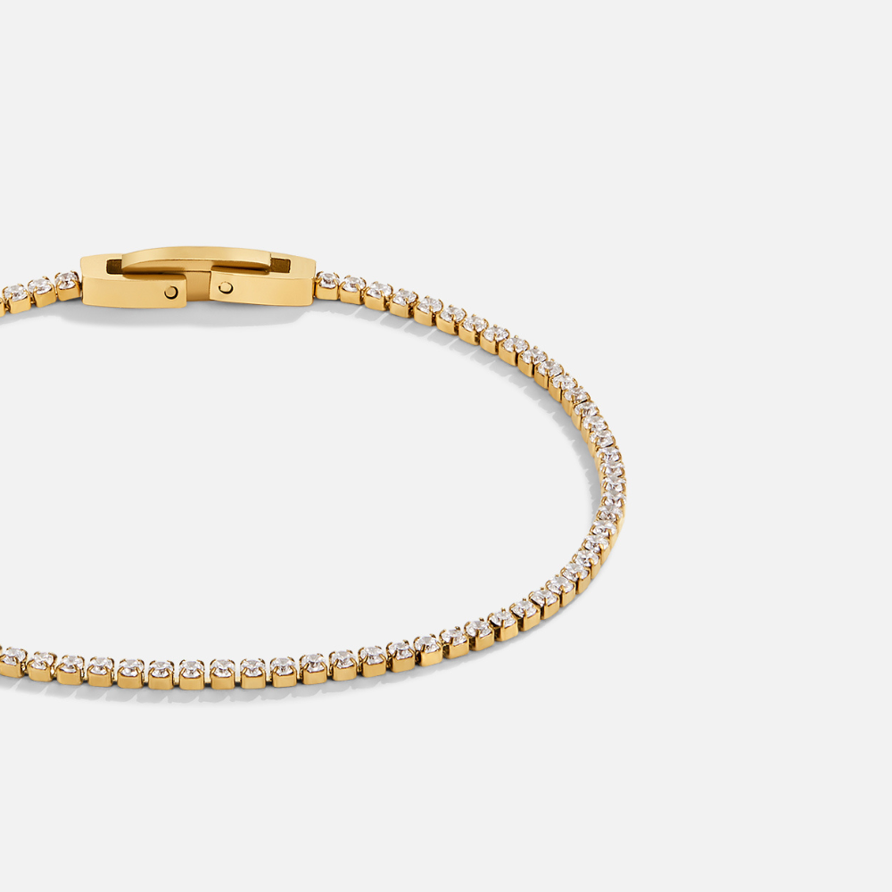 Elegante gouden armband met sprankelende kristallen