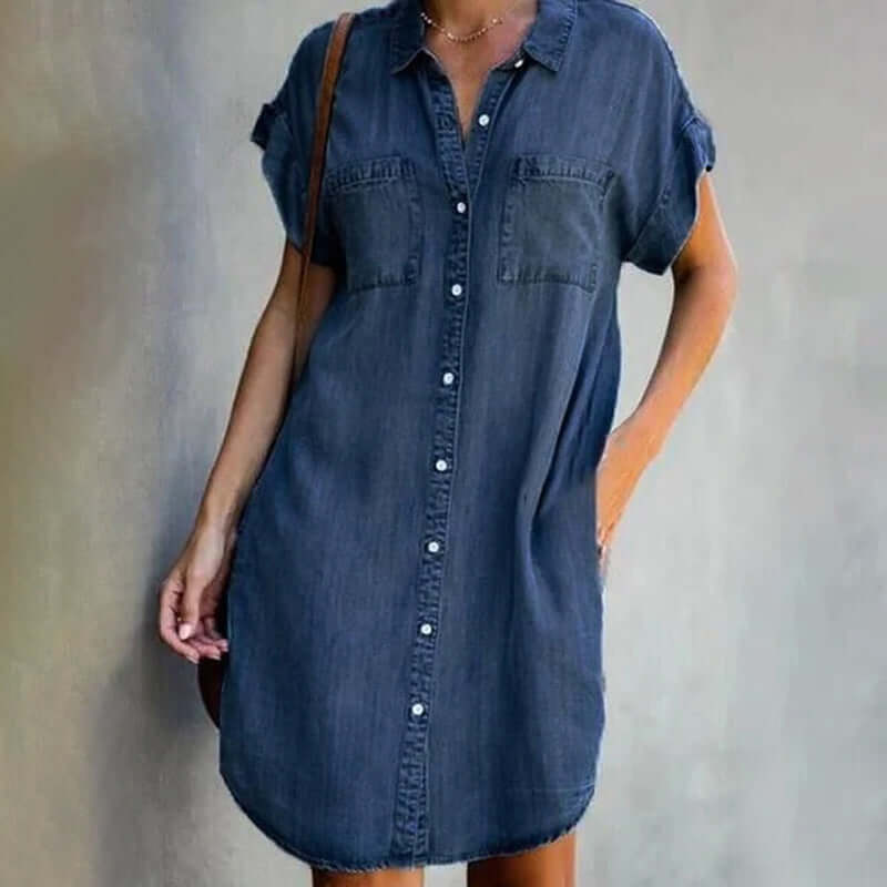 Denim Jurk Voor Dames Met Comfortabele Pasvorm En Tijdloos Design