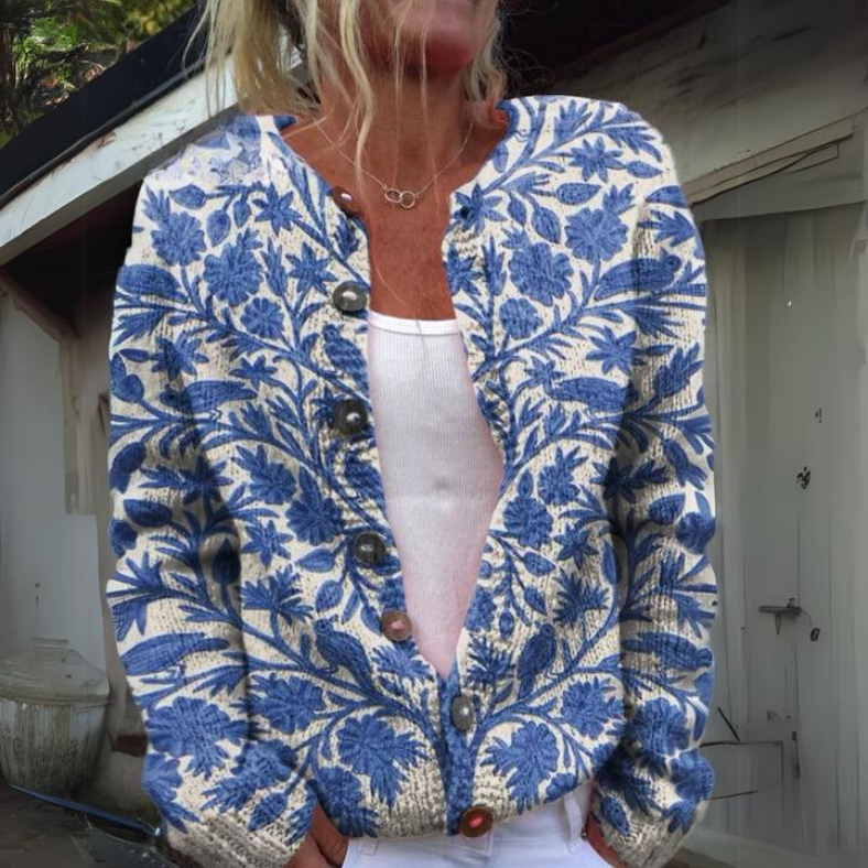 Dames Vest Met Lange Mouwen En 3D-Print Voor Casual Gebruik
