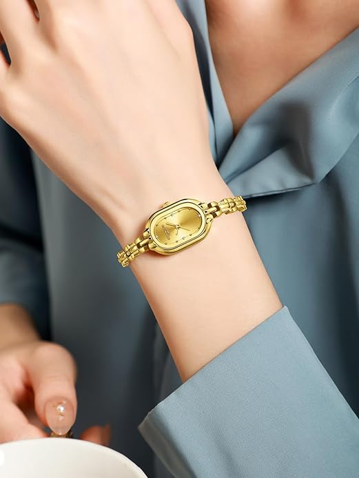 Elegante wit gouden casual horloge met subtiele details