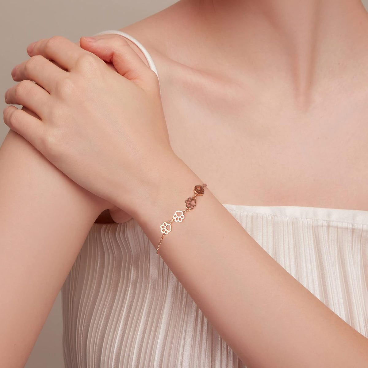 Sterling Zilveren Pootafdruk Armband – Verstelbare Pasvorm