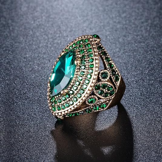 Elegante gouden ring met smaragd