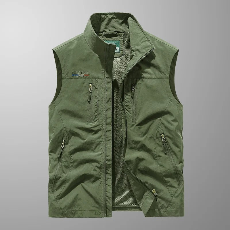 Bodywarmer Heren Rits Opstaande Kraag Outdoor Vest