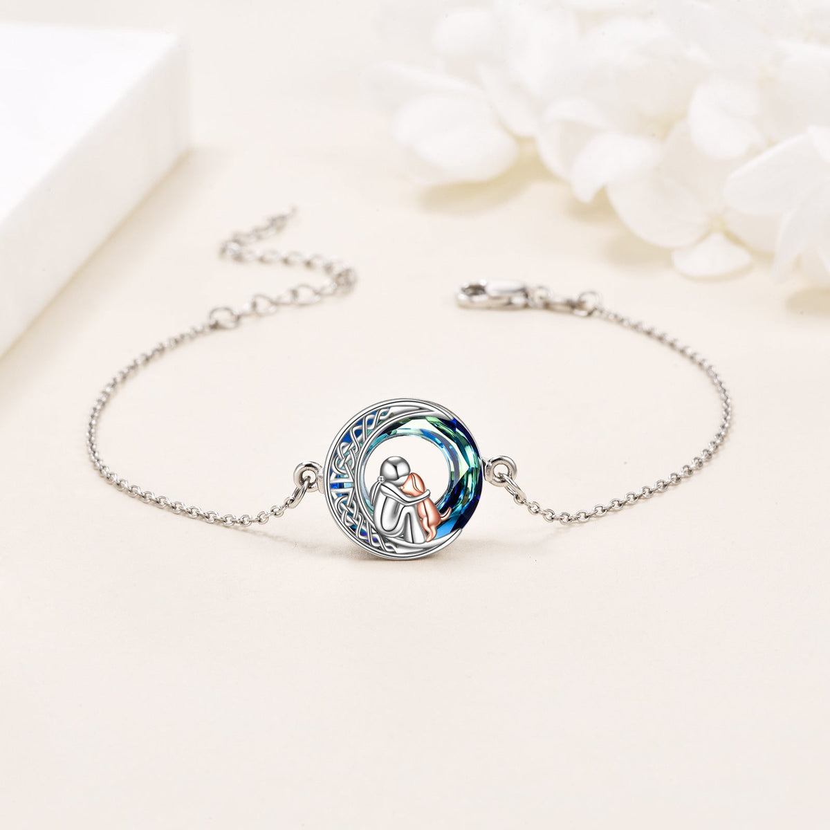 Verstelbare Honden Charms Bracelet van Sterling Zilver