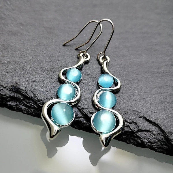 Elegante blauwe zirkonia oorbellen