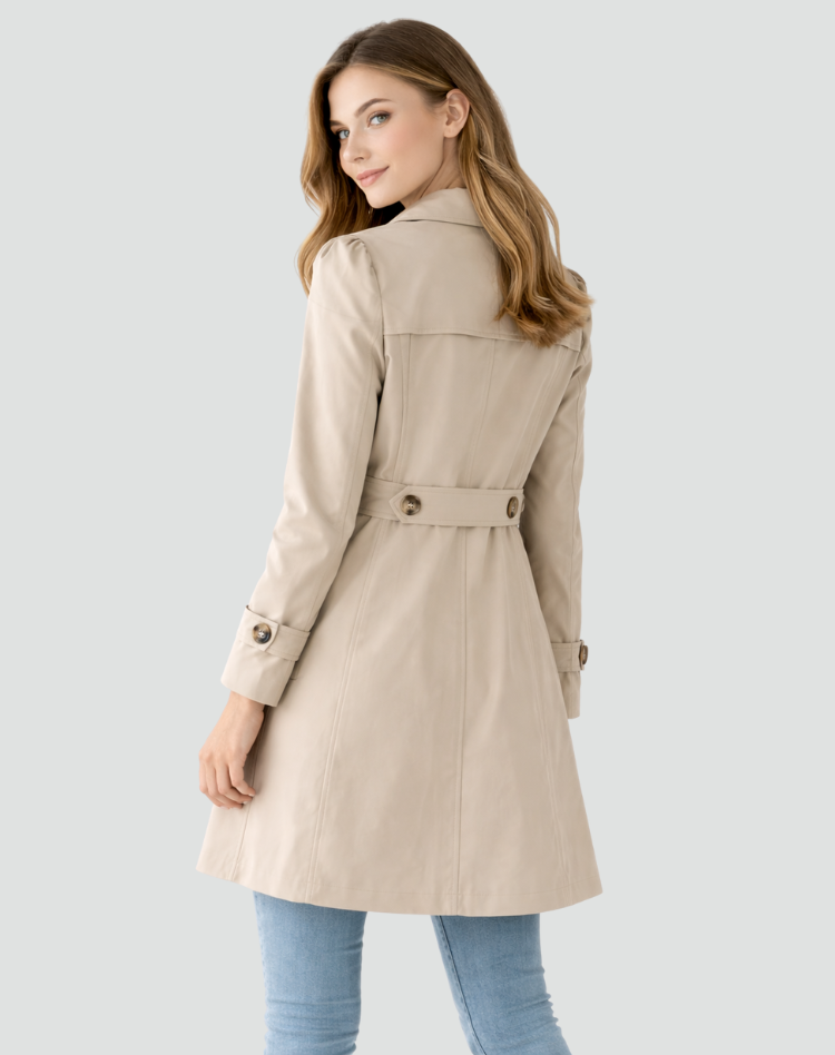 Trenchcoat Dames Slim Fit Lichtgewicht Klassiek Kraag met Revers