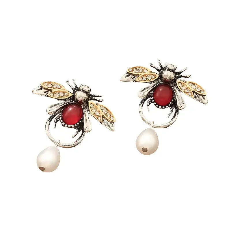 Vintage Bijen Dangle Oorbellen