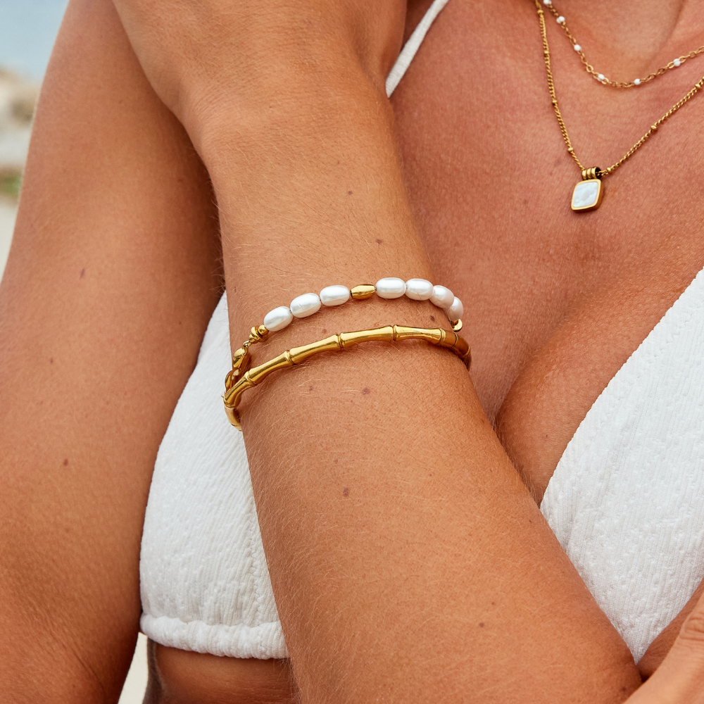 Ara Gouden Bamboe Armband