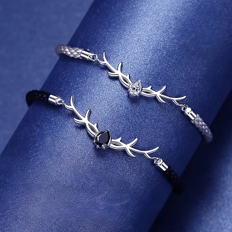 Hertengeweih Hart Armband met Zircon