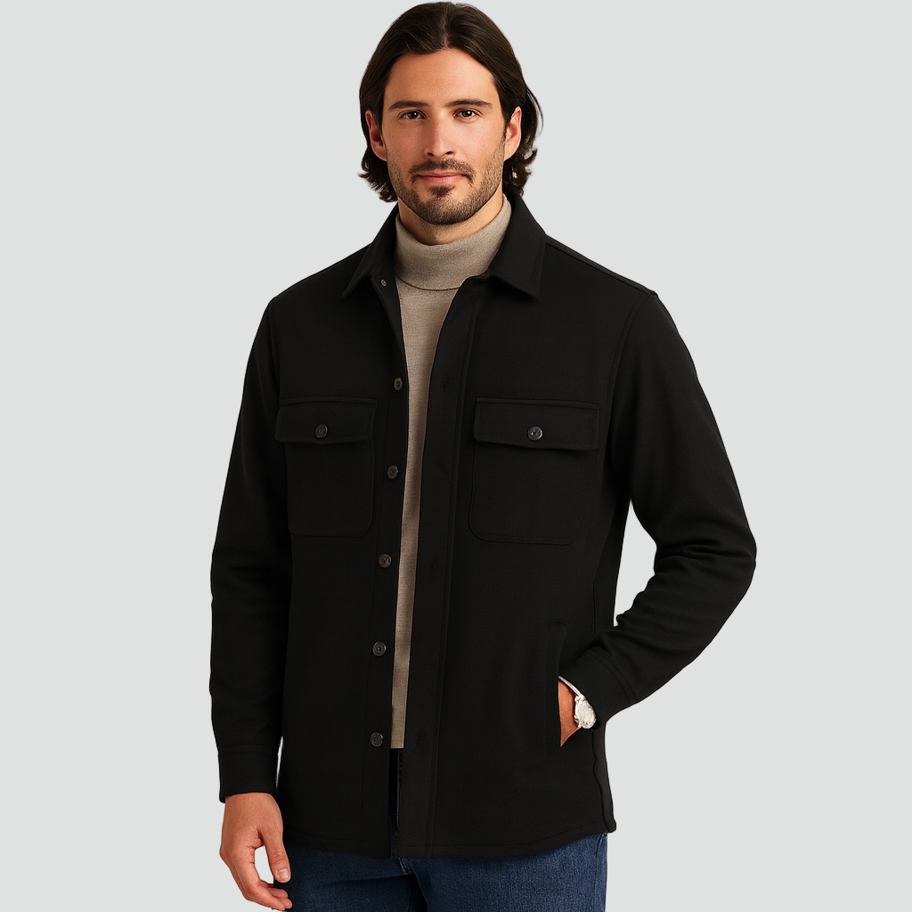 Heren Overshirt Jas met Lange Mouwen en Borstzakken