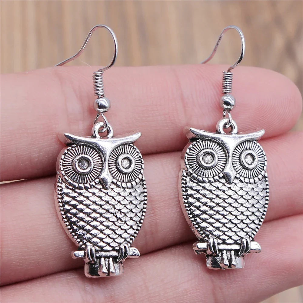 Vintage Uil Boheemse Dangle Oorbellen
