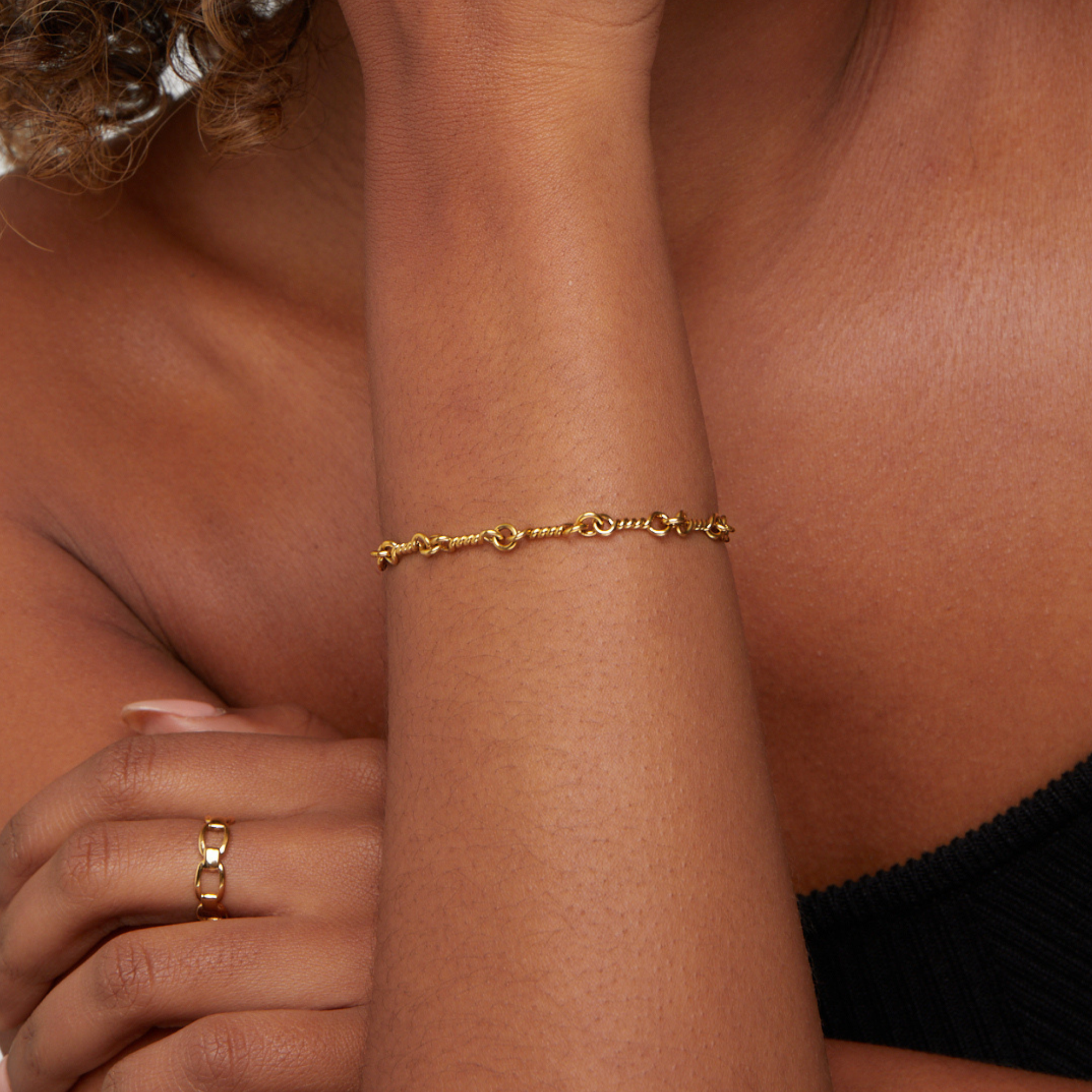 Figaro Gouden Knoop Ketting Armband