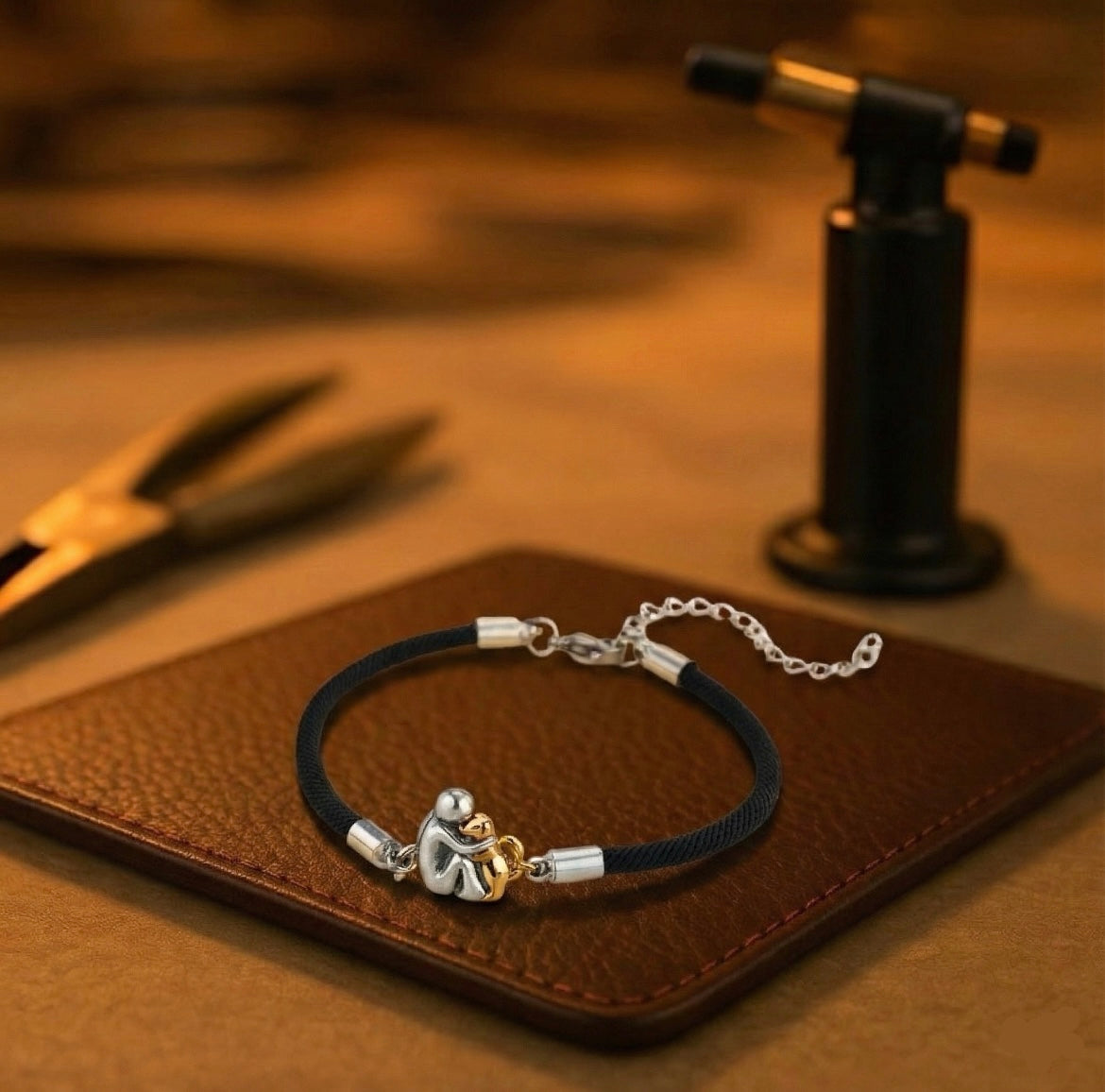 Elegante zilveren armband met hondencharme