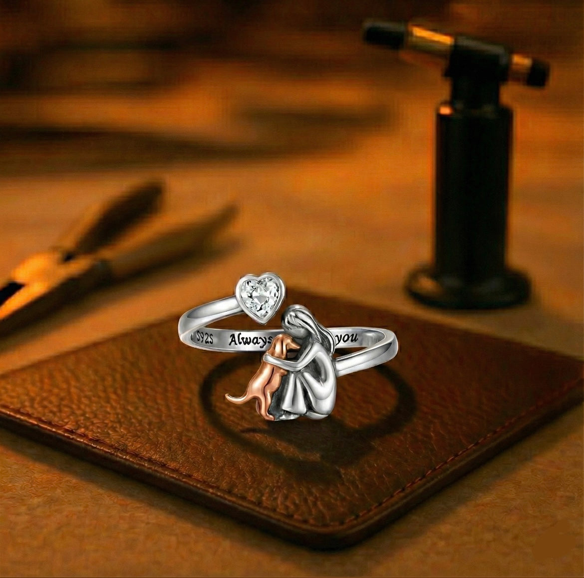 Zachte lichtroze ring met subtiele glans