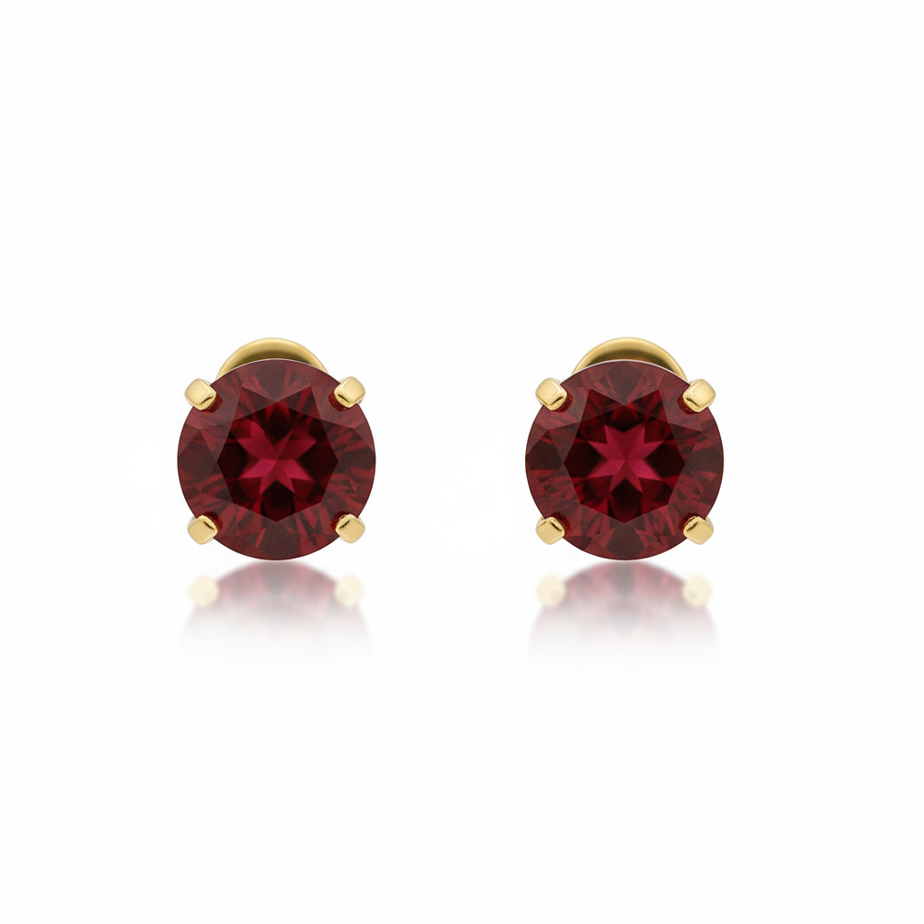Elegante gouden oorbellen met ronde zirkonia