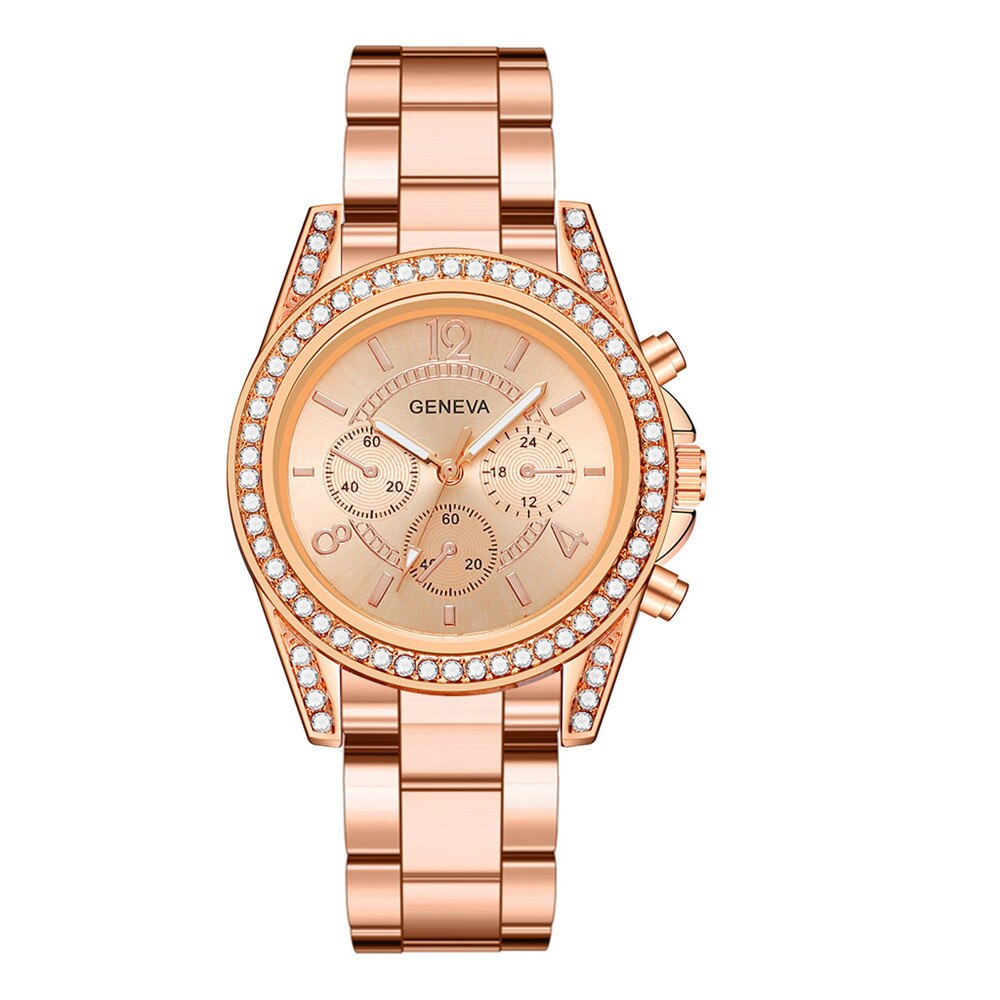 Elegante gouden horloge met subtiele parel