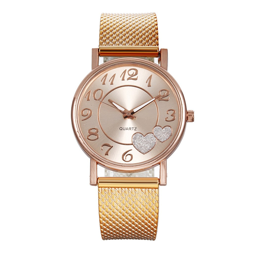 Minimalistische roségouden horloge met subtiele parel