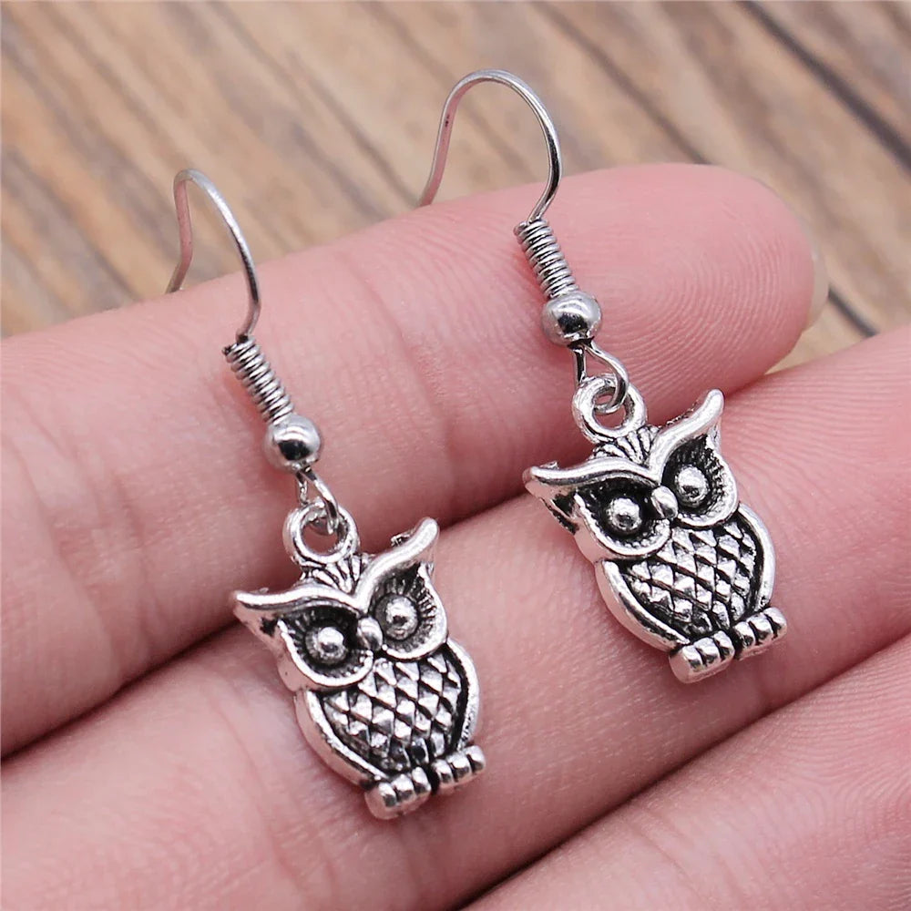 Vintage Uil Boheemse Dangle Oorbellen