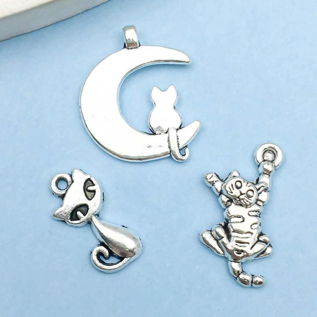 Vintage Zilveren Kat Charms Collectie