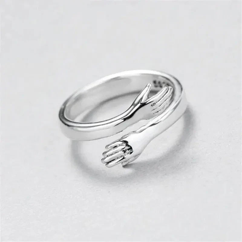 Verfijnde zilveren ring met verstelbare band