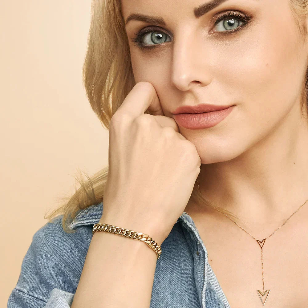 Elegante gouden Cubaanse armband met verfijnde schakels