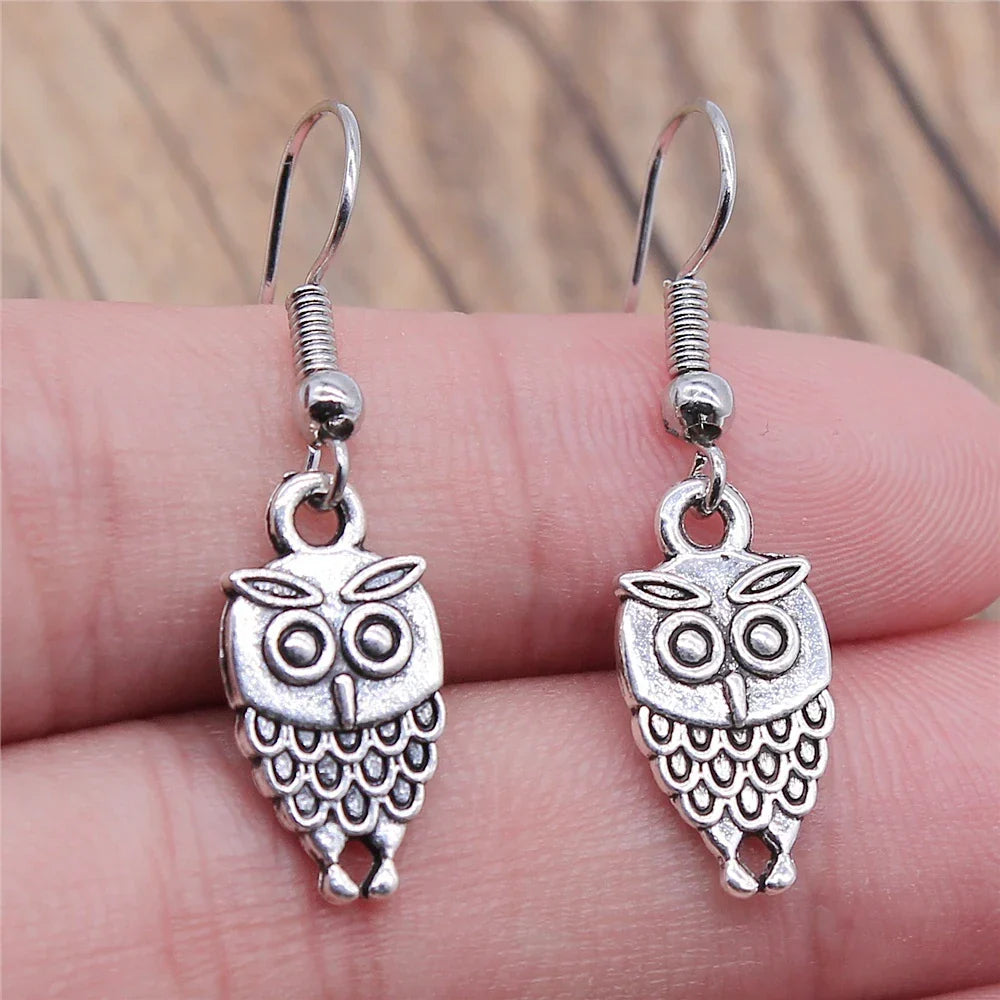 Vintage Uil Boheemse Dangle Oorbellen