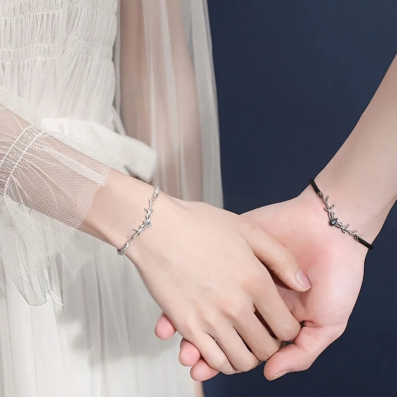 Hertengeweih Hart Armband met Zircon